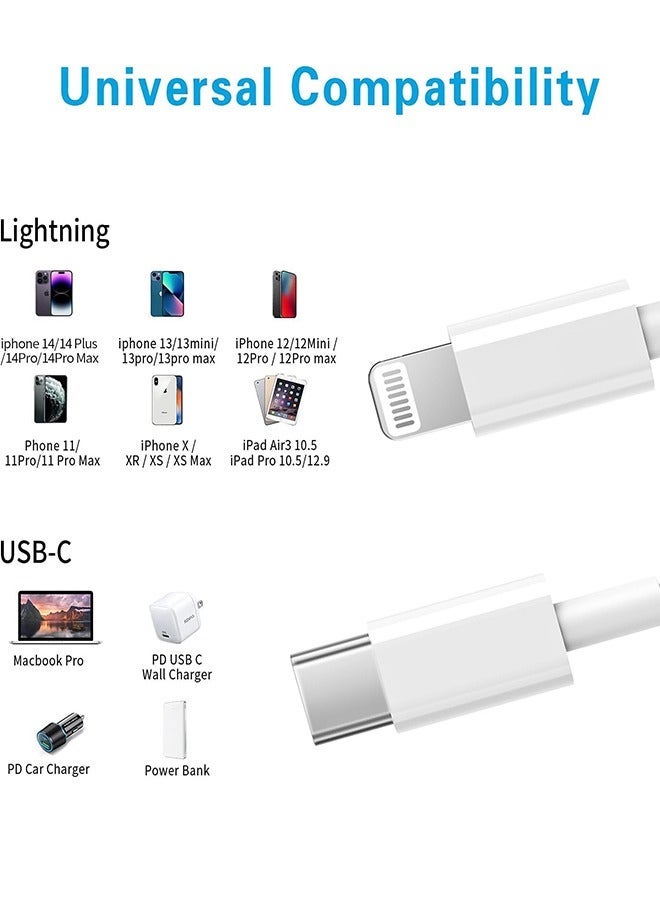 ZapLin iPhone Charging Cable 2M USB C to Lightning Charger Cable Fast Charging Power Delivery PD 60W iPhone Charging Cable for iPhone 14/14 Pro/14 Plus/14 Pro Max, iPad Pro, iPhone 8-13 All Series - Image 4